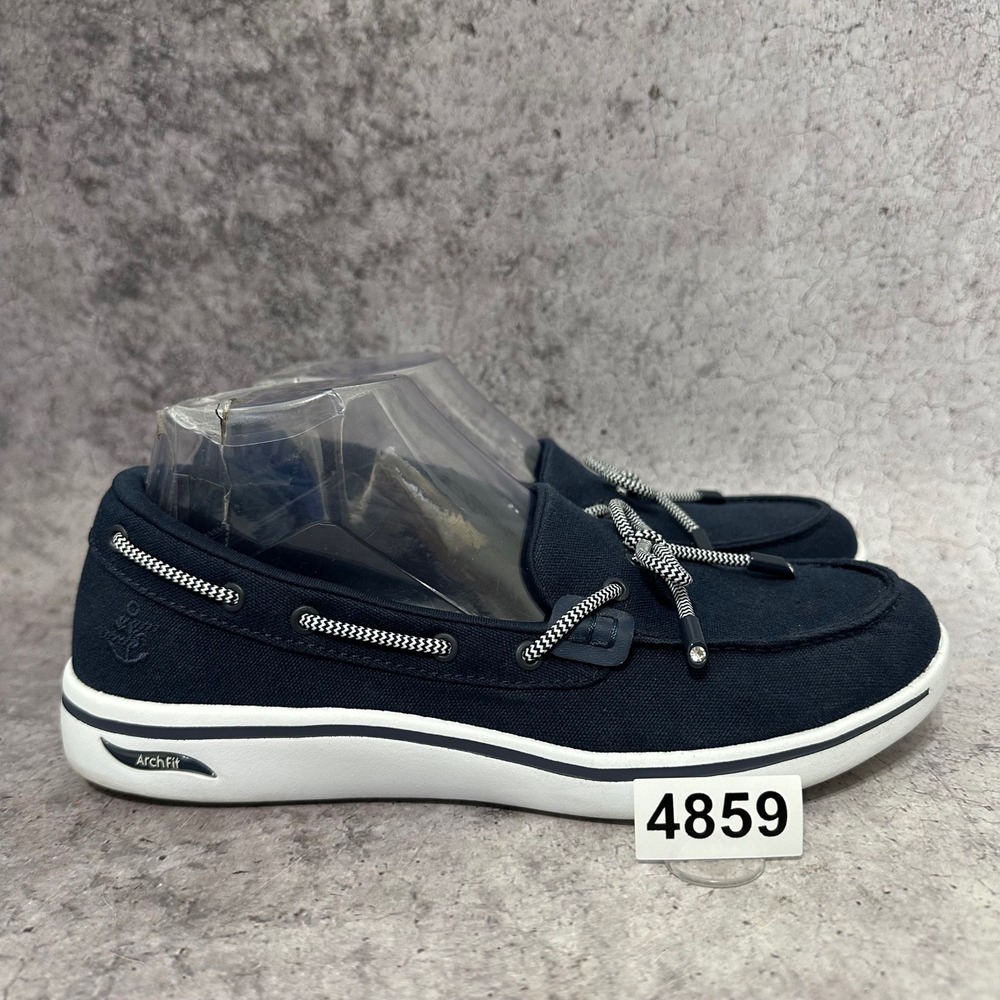 Skechers Arch Fit Uplift Laguna Women Size 8 Navy Boat Shoe Loafer 136655 NVY